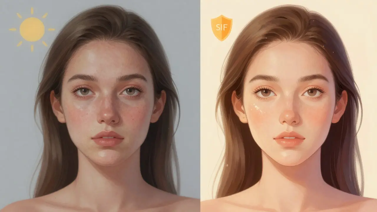 Konceptuální ilustrace zlepšení pleti po pravidelném používání retinolu