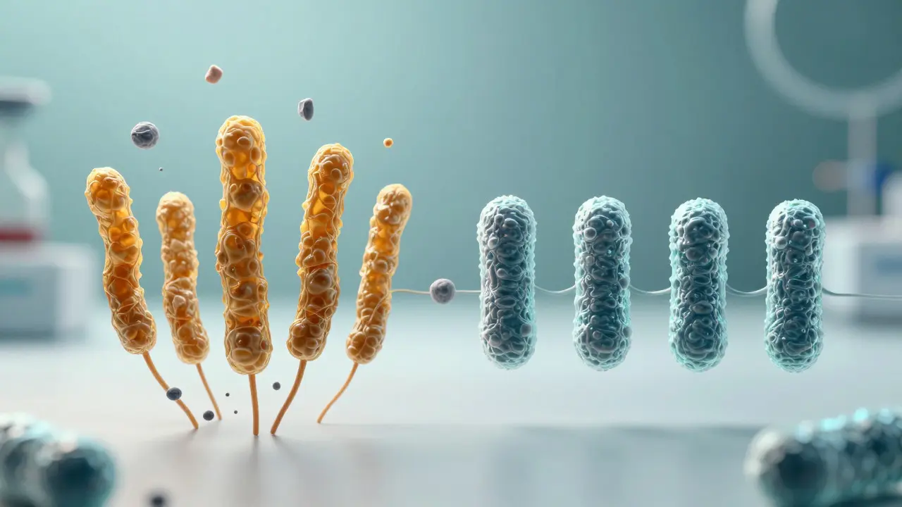 Konceptuální záběr kvasinek odolných vůči antibiotikům vedle bakterií