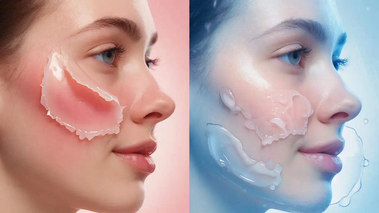 Konceptuální ilustrace jemného loupání kůže s důrazem na hydrataci