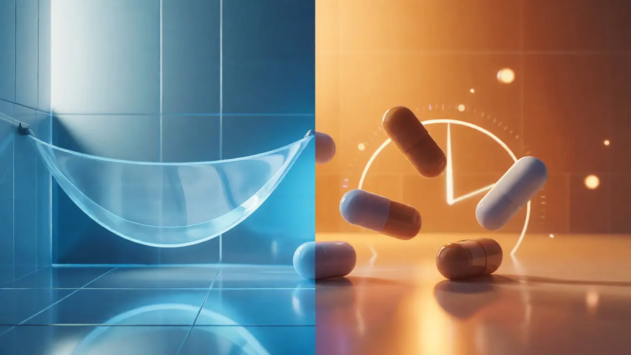 Vizuální rozdělení fází užívání antibiotik a následných probiotik.